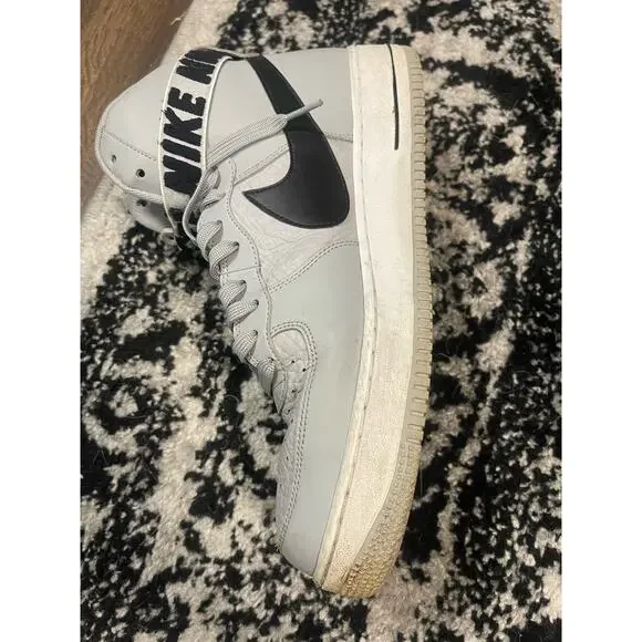 Nike Air Force 1 High NBA Flat Silver Sneakers Men display picture 1